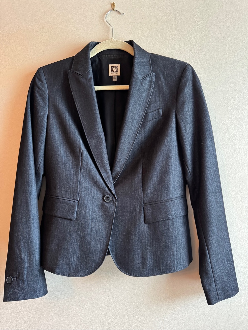 Anne Klein Charcoal Gray Tailored Blazer